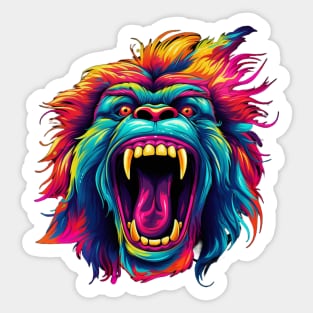 Neon Gorilla Head Sticker